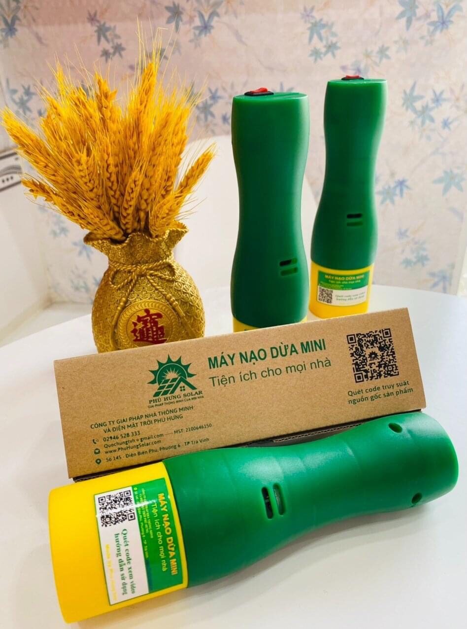Máy nạo dừa cầm tay mini pin sạc an toàn điện