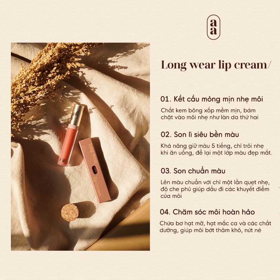 Set Full 7 Son kem lì Gilaa Long Wear Lip Cream Fullsize (5gx7pcs)