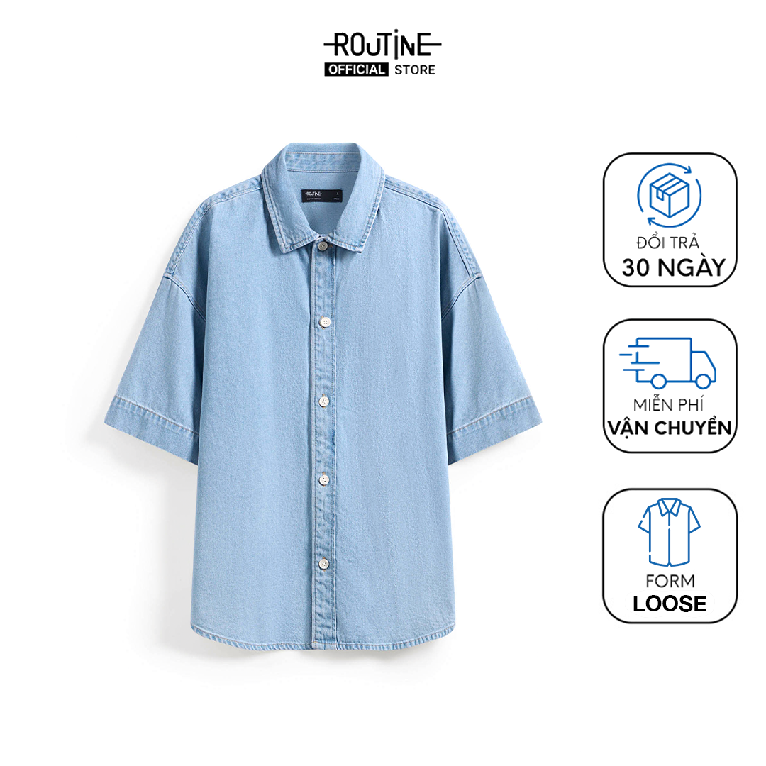   SALE UP TO 70%  Áo sơ mi jean unisex. Oversize - Routine 10S24DSHU001R1 