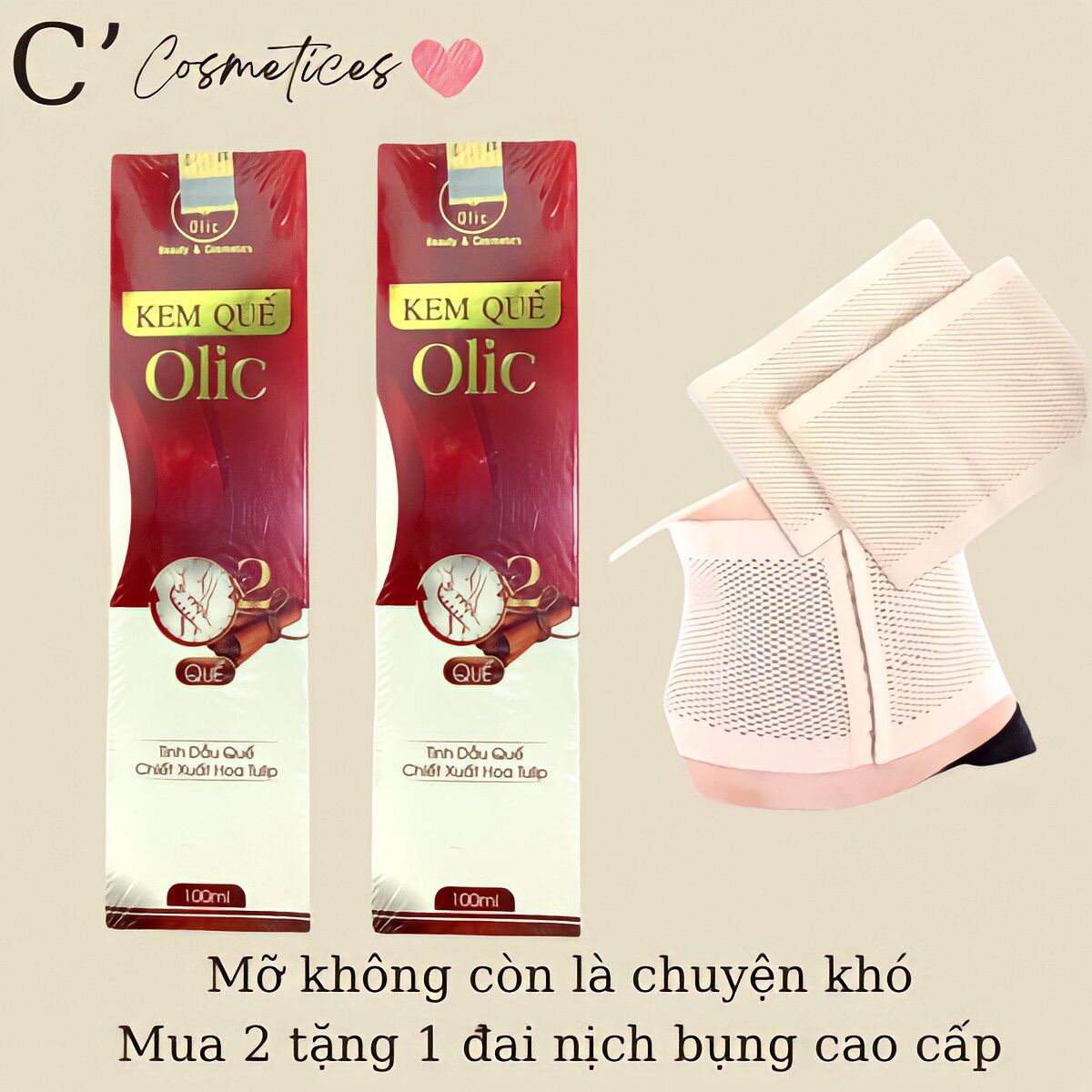 Combo 2 chai tan mỡ bụng olic giảm mỡ bắp tay chân đùi hiệu quả tặng kèm đai nịch bụng