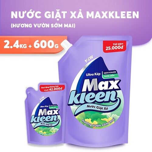 Túi Giặt xả Maxkleen Hương Sớm Mai 2.4kg + Túi giặt xả 600g Free Ship thumbnail