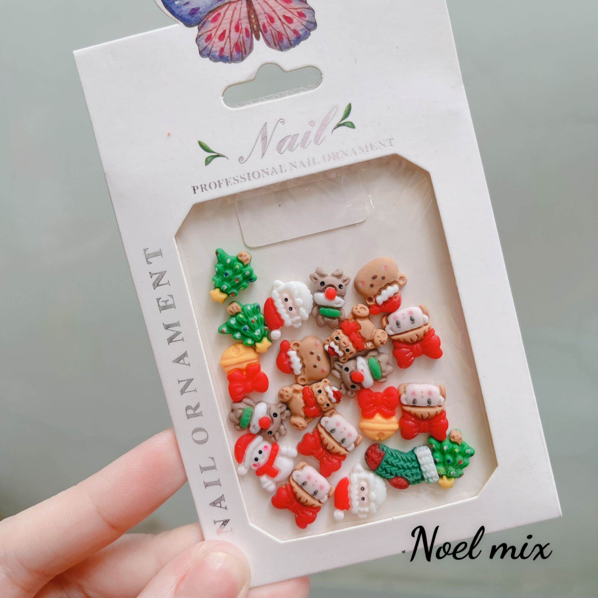 Phụ kiện nail charm bột Noel giáng sinh