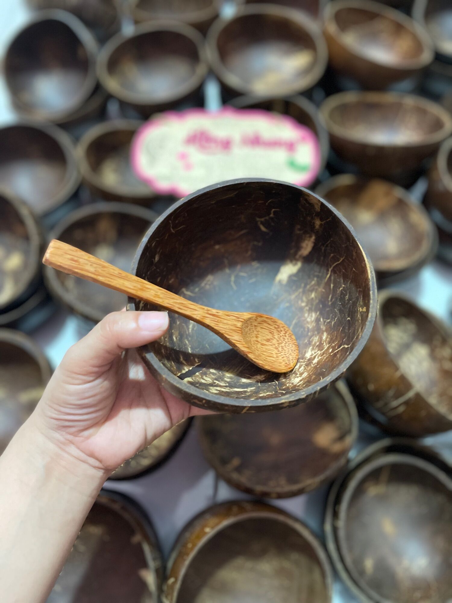 Combo chén gáo dừa + muỗng dừa