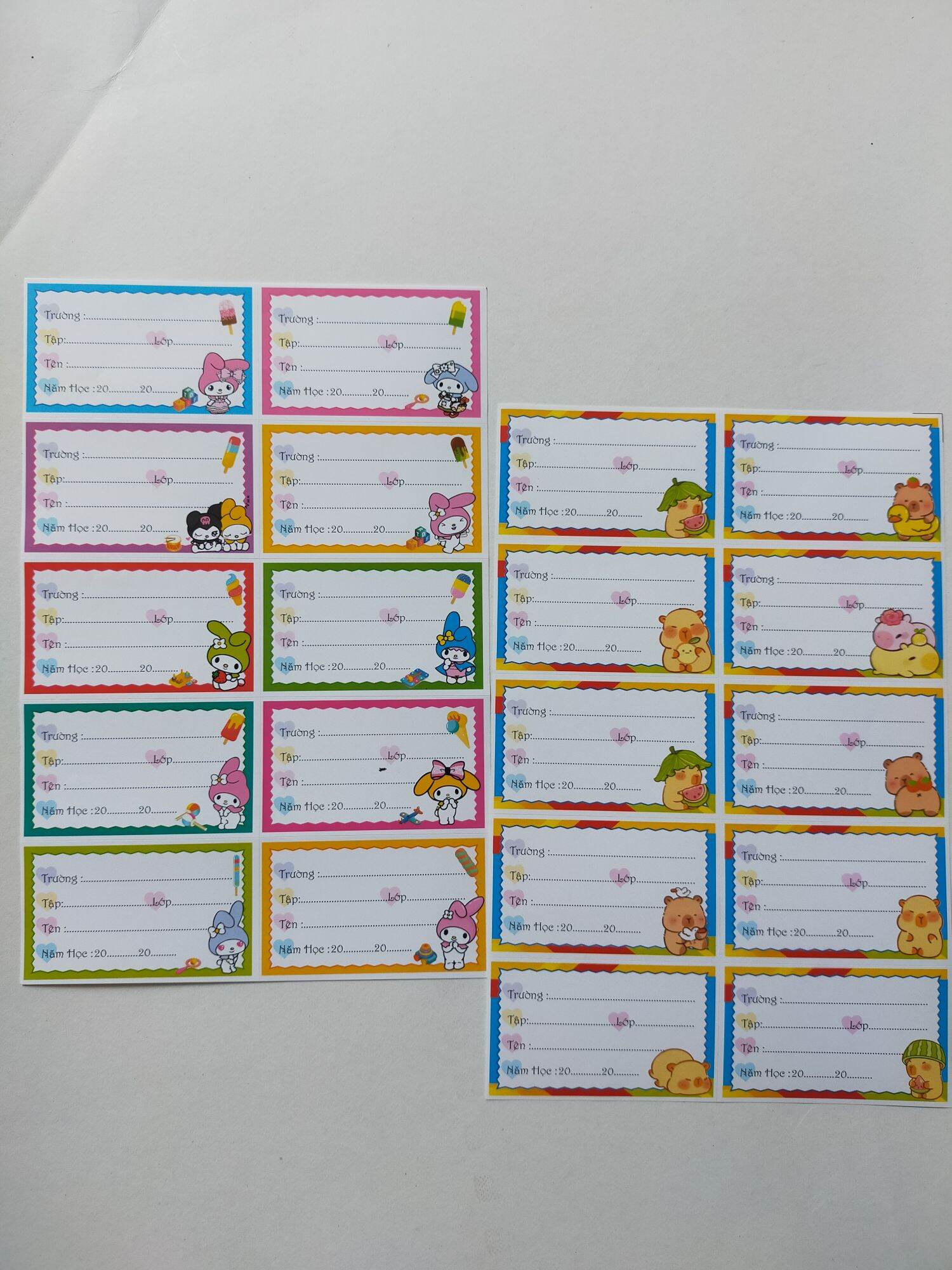 ( Có Keo Sẵn)  20 Cái  Nhãn  Dán  Sách  Vở