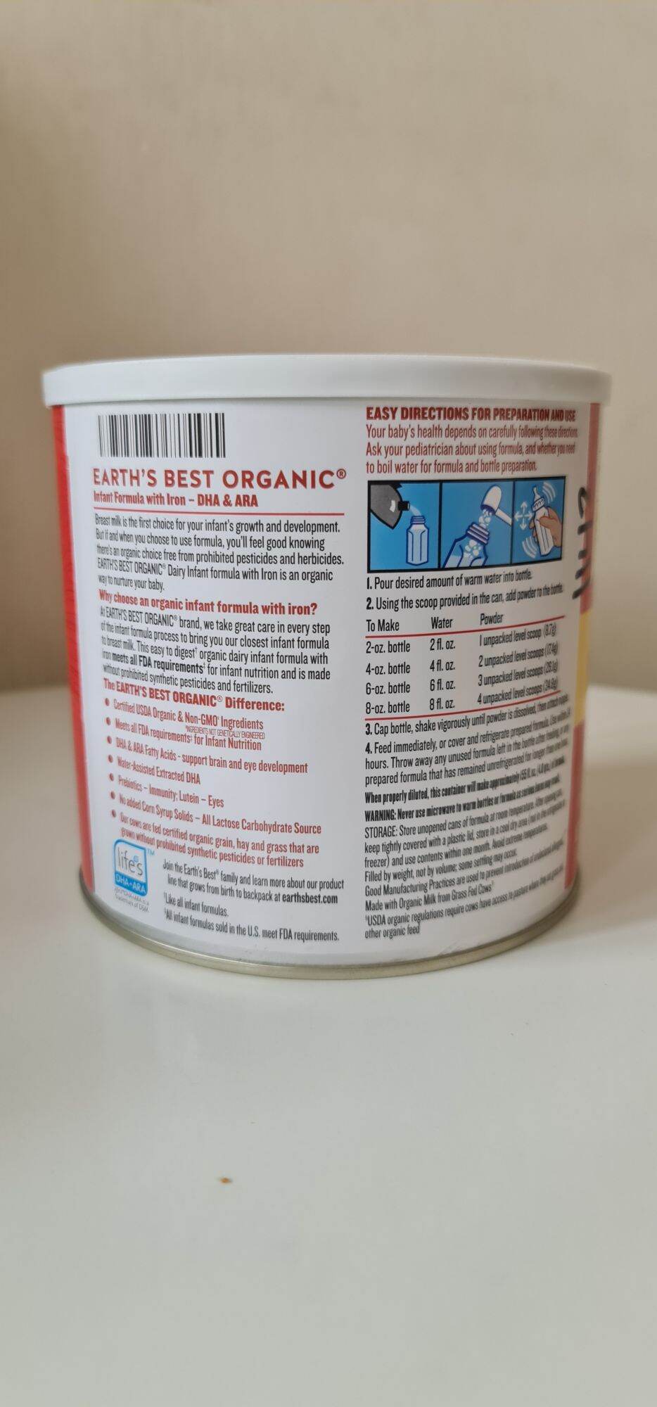 Sữa bột Earth's best đỏ organic dairy infant formula with iron