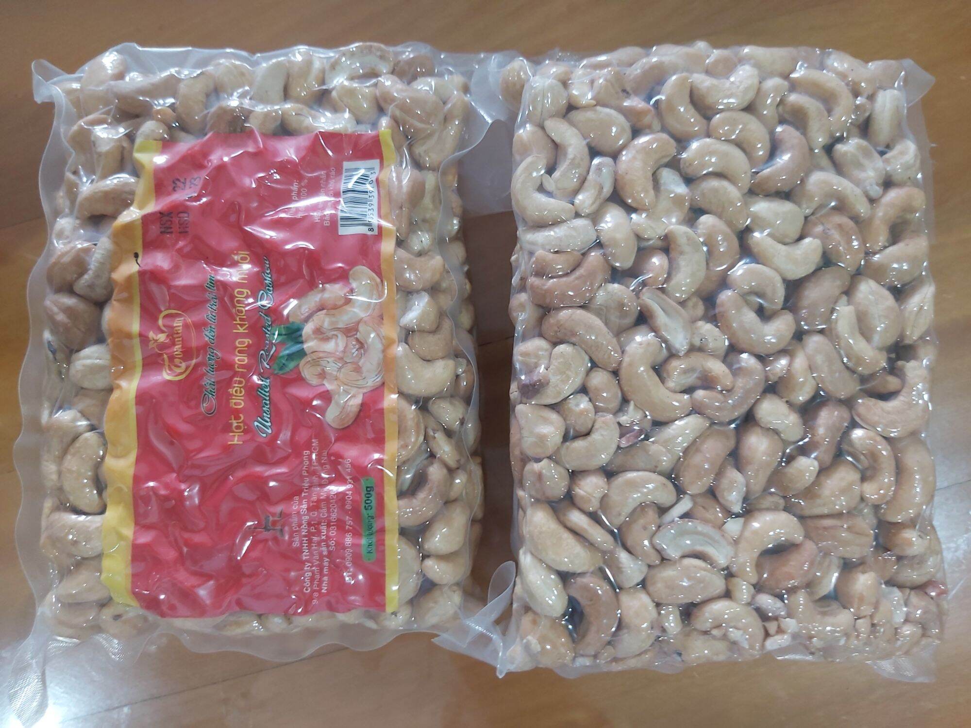 combo 1kg Hạt điều rang muối bịch chân không Toàn Tâm