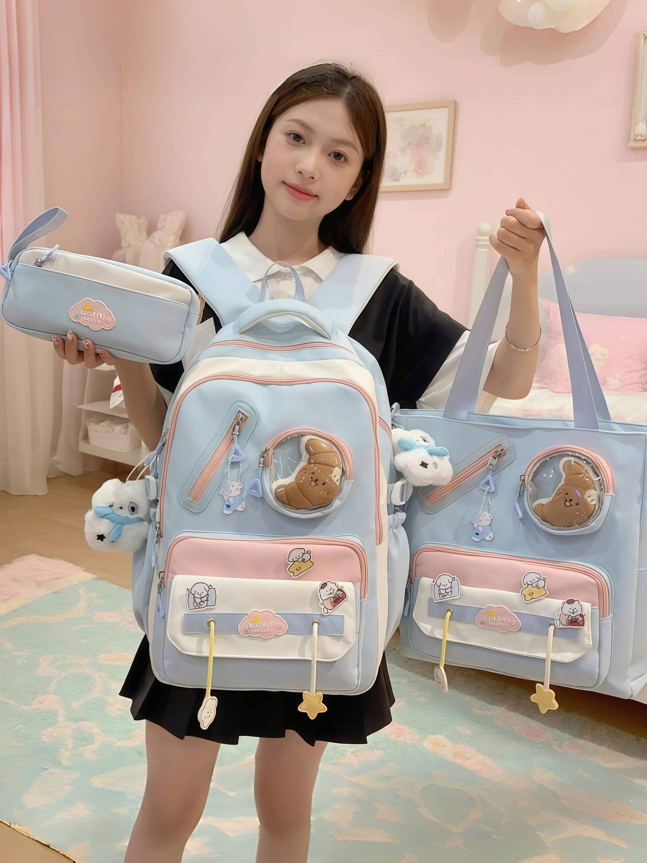 OUDENGPAI | Aesthetic Junior High School Girls' Backpack Giá 828,000 Đồng*Miễn phí vận chuyển