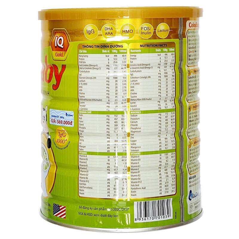 Sữa bột Colosbaby IQ gold 0+ 800g