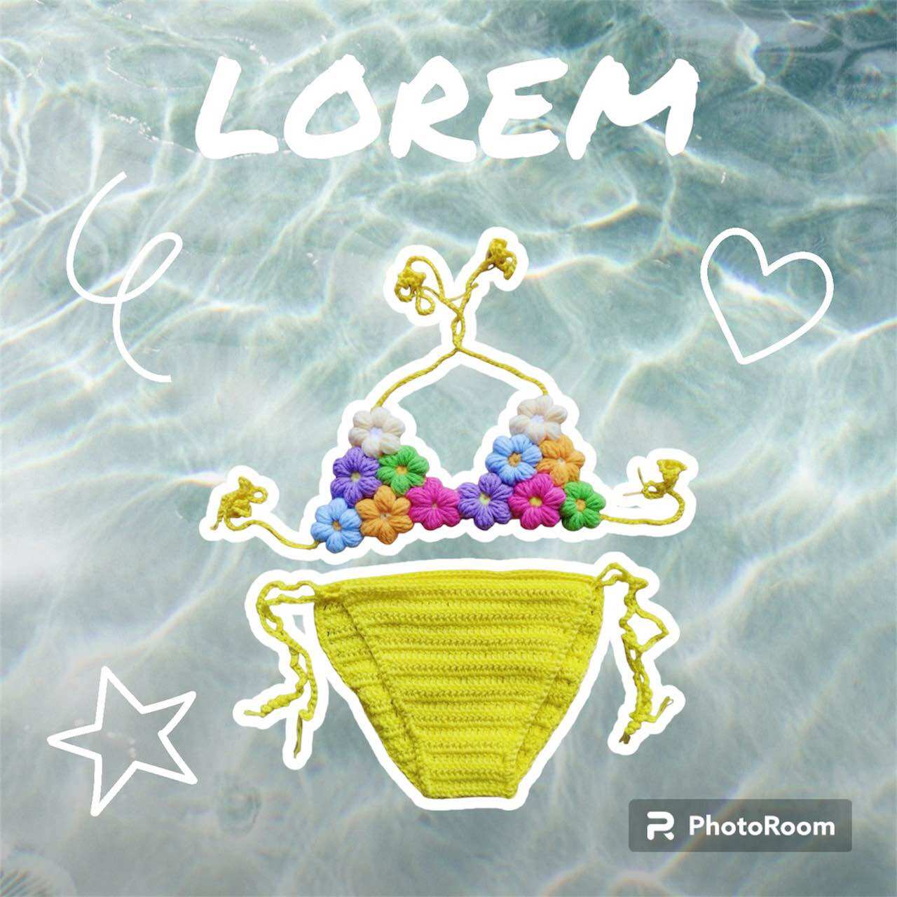 Bikini Len Handmade Cho Bé Gái |Đồ Bơi Len Hoa Cho Bé