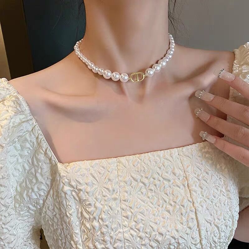 Dây Chuyền Choker Vòng đeo sát cổ Nữ Hạt Trai Đơn Giản Sang Trọng