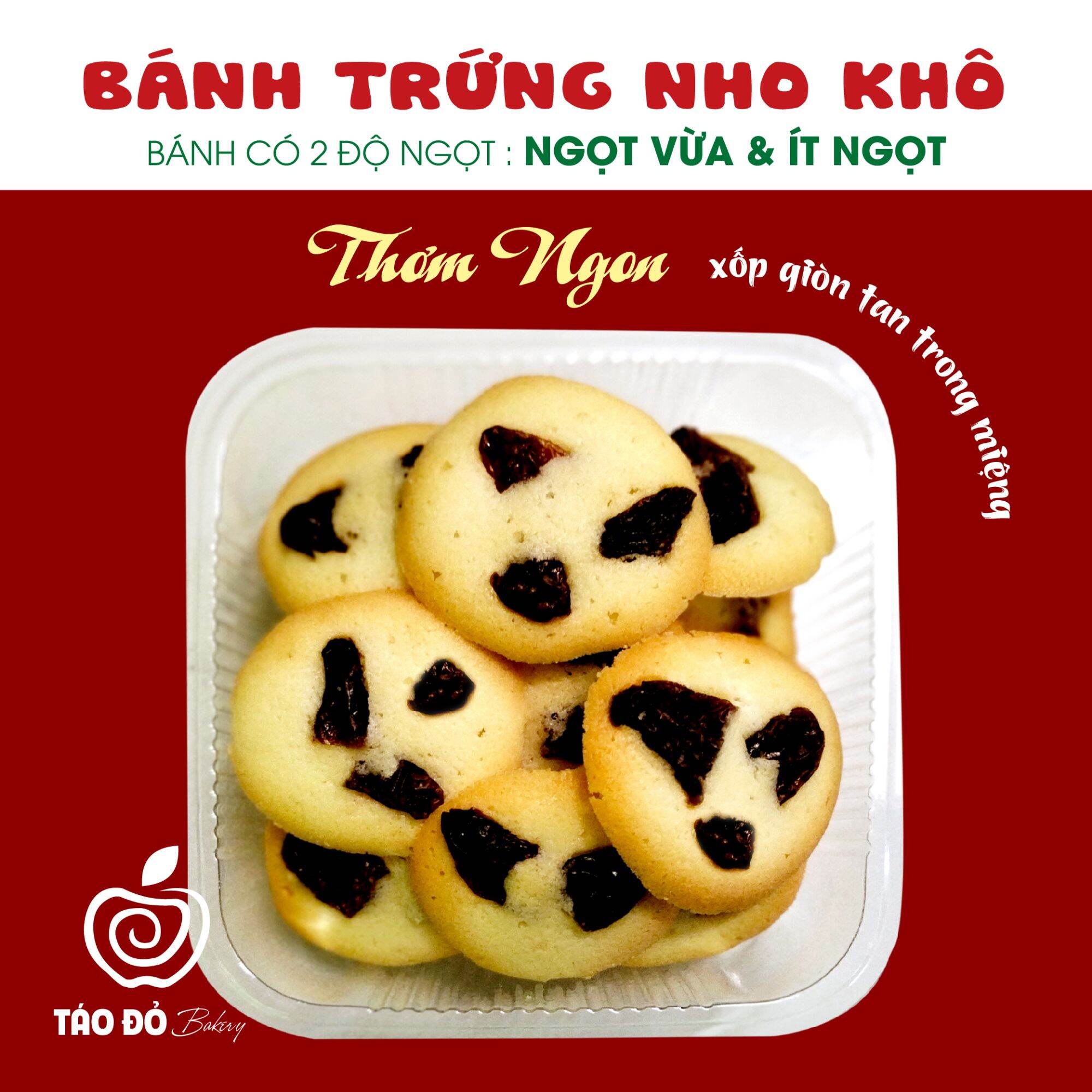 BÁNH TRỨNG NHO KHÔ - Túi 100g