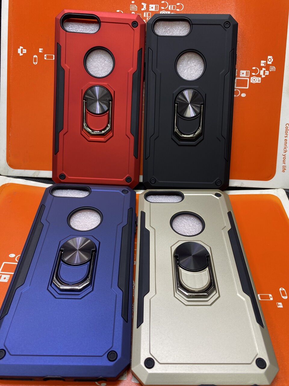 Ốp lưng IPhone 7plus/8plus màu chống sốc có iring