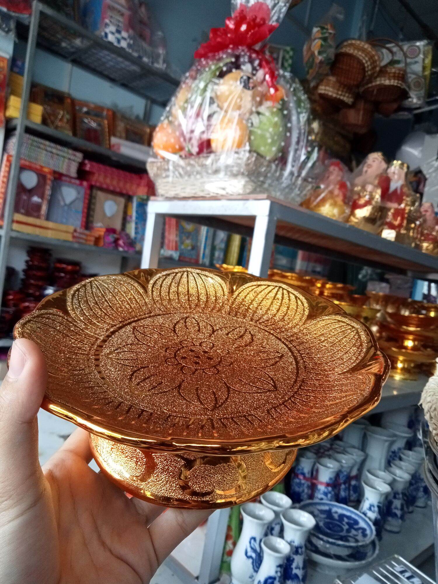 Đĩa thờ cúng kim sa