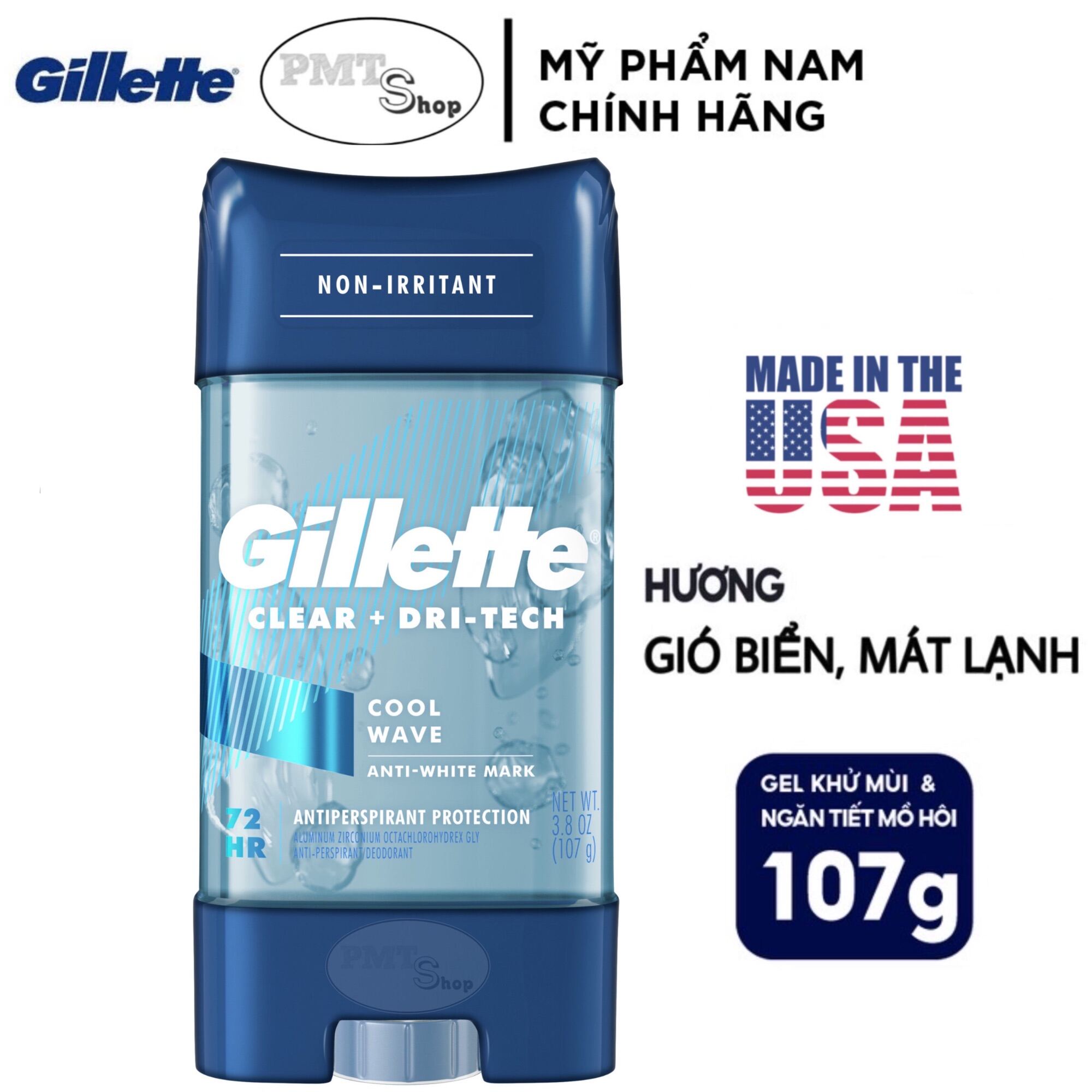 Lăn khử mùi nam Gillette Clear Gel Cool Wave 107g giá rẻ
