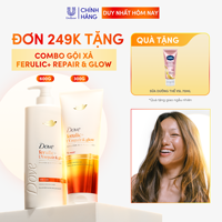 Combo Gội Xả Bảo Vệ Tóc Trước Tia UV Dove Ferulic+ Repair & Glow 600G & 300G