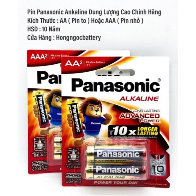 Pin tiểu aa panasonic alkaline 1,5v 1 hộp 12 vỉ, vỉ 2 viên pin nhập thái hạn sử dụng 10