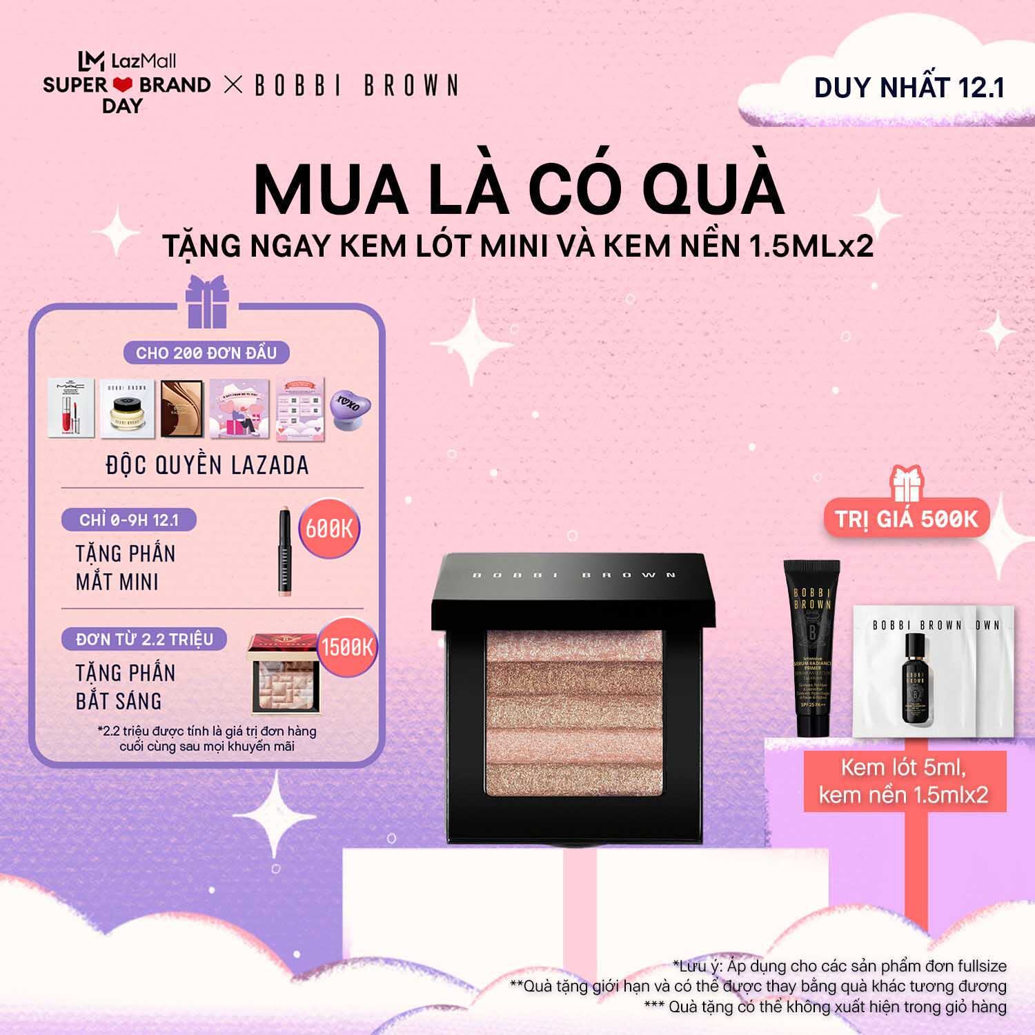 [ĐỘC QUYỀN 12.1] Phấn highlight cho mắt, má hồng đa năng Bobbi Brown Shimmer Brick 10.3g