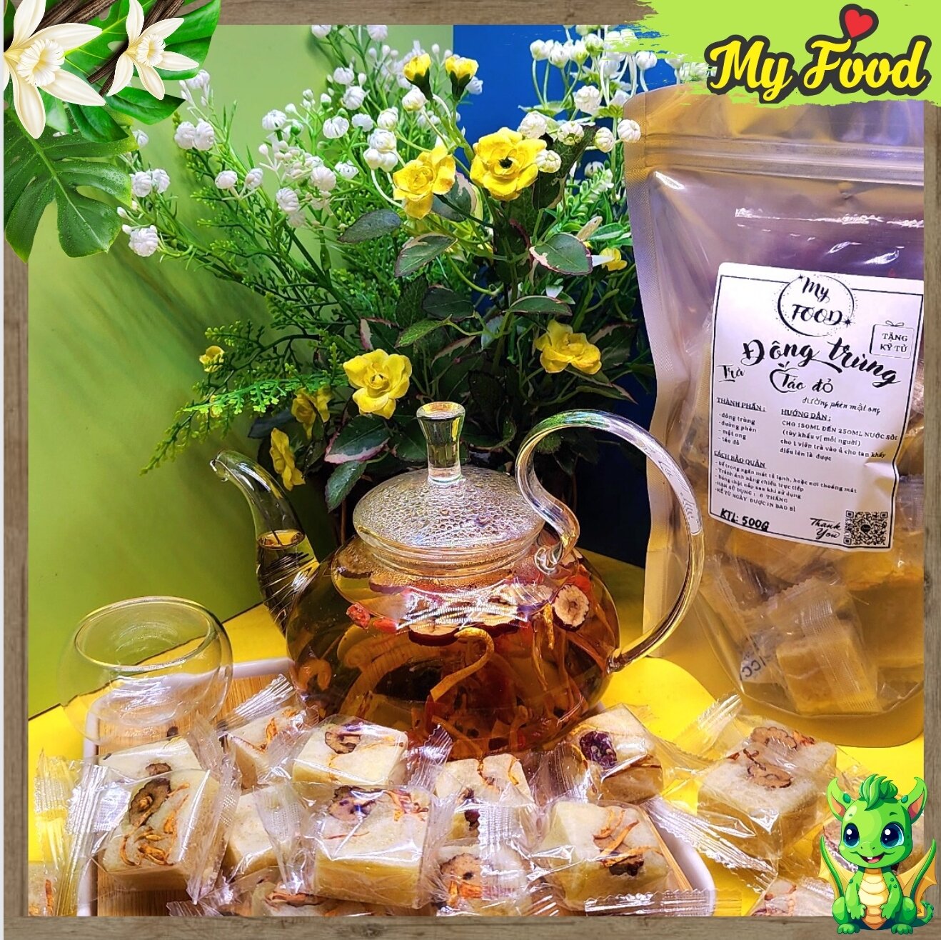 500G TRÀ ĐÔNG TRÙNG TÁO ĐỎ (TẶNG KÈM KỸ TỬ)