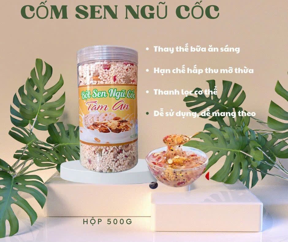 Combo 4 hủ bột sen ngũ cốc tâm an mix hạt dinh dưỡng ăn kiêng, giảm cân