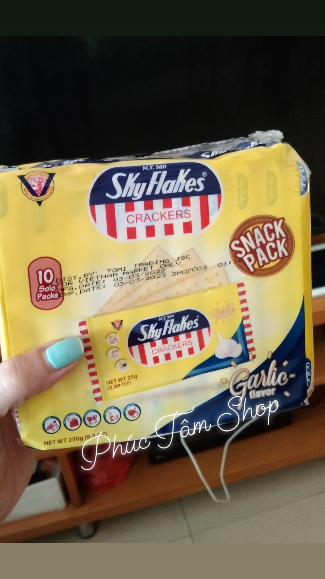 Bánh quy bơ tỏi SkyFlakes 250gr-Philipines