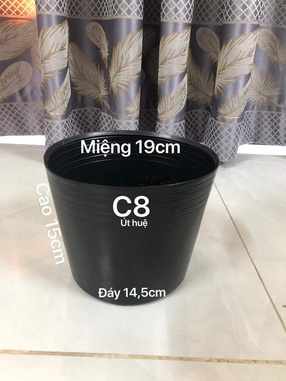 Chậu nhựa trồng cây  C8 combo 100 cái đen