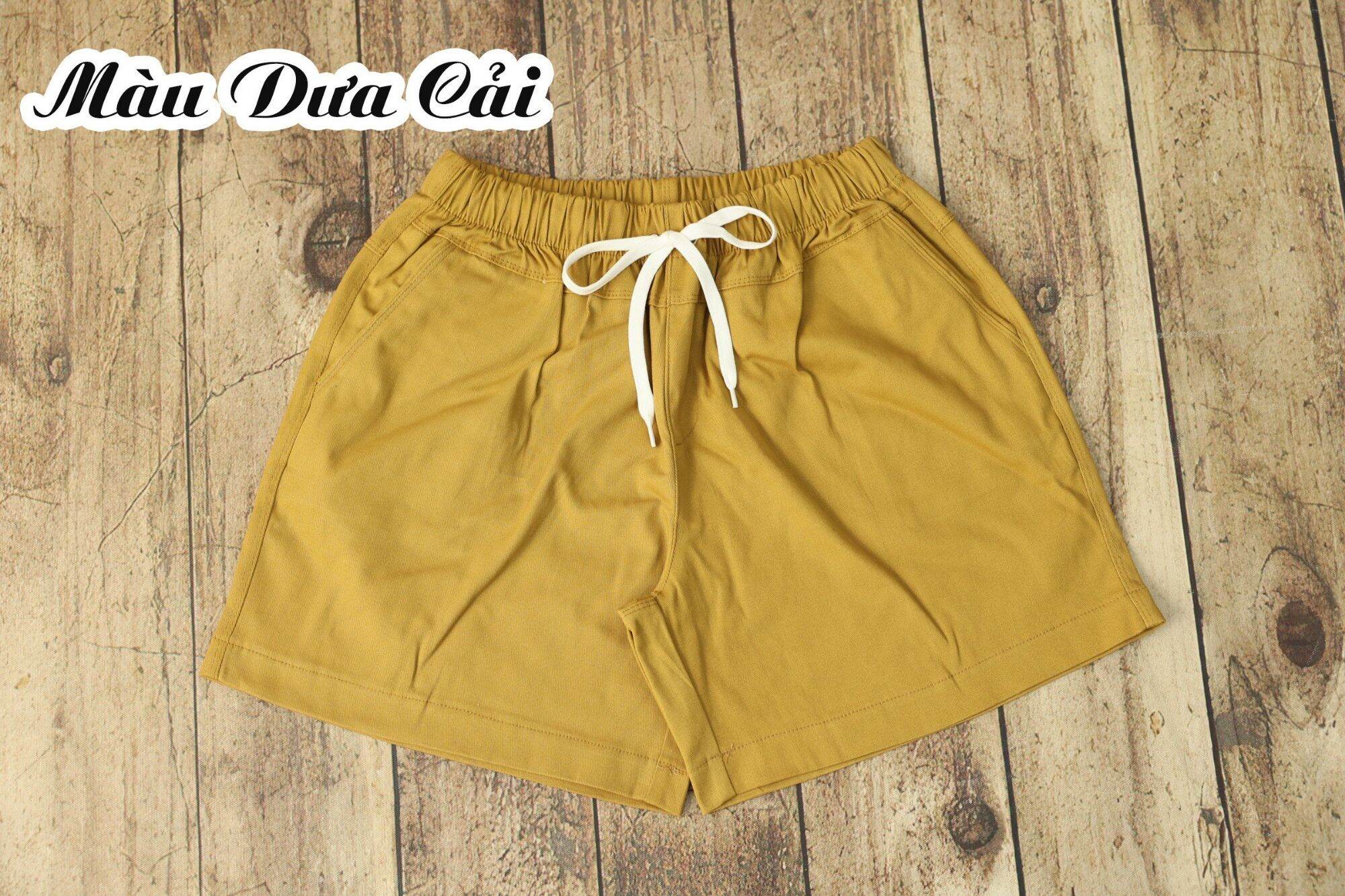 QUẦN SHORT NỮ KAKI LƯNG THUN