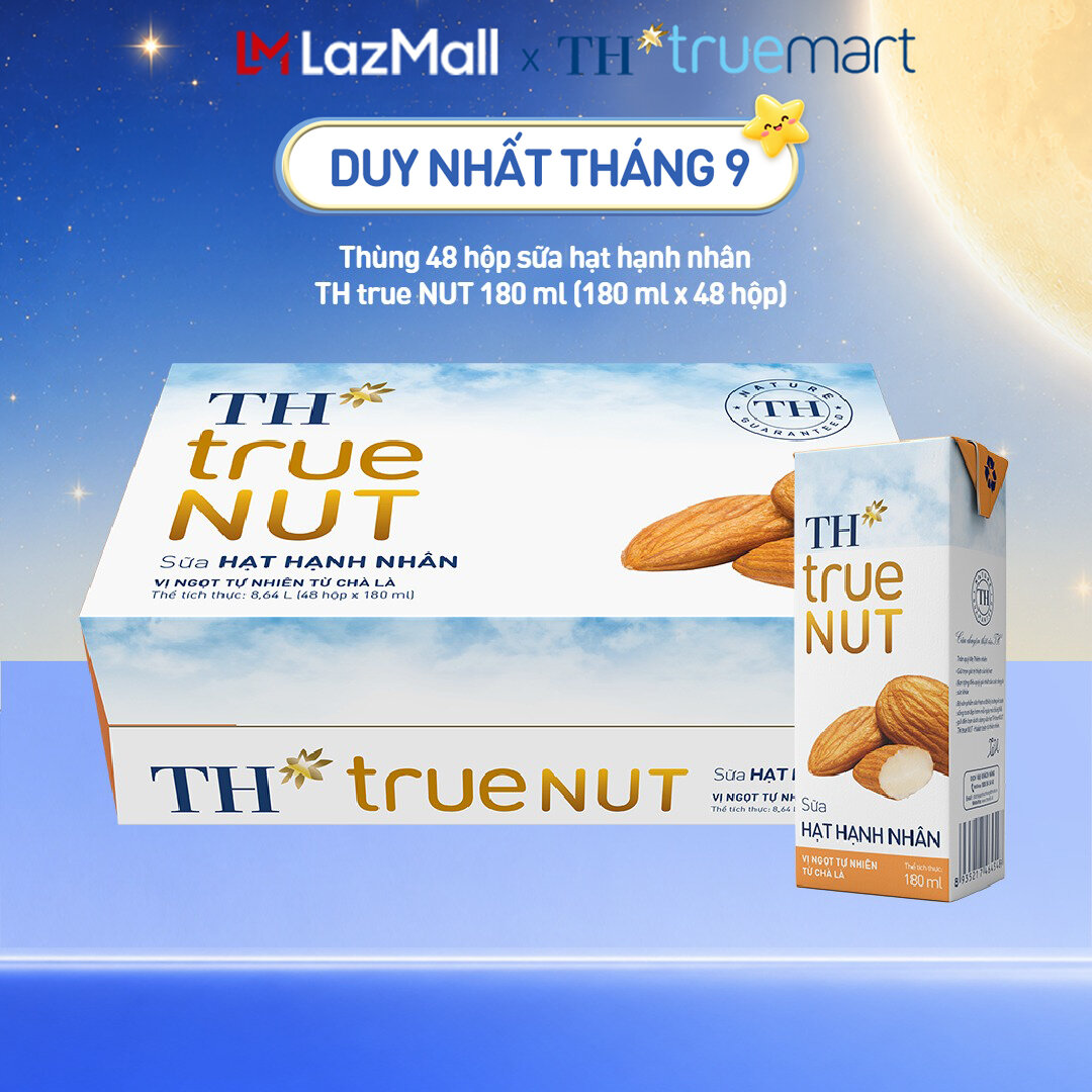 Thùng 48 hộp sữa hạt hạnh nhân TH true NUT 180 ml (48 Hộp)