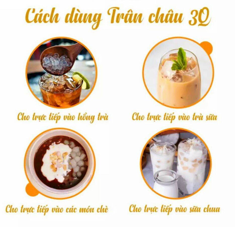 Trân châu caramel ĐEN 3Q BIBI JELLY bịch 2kg (trân châu giòn)