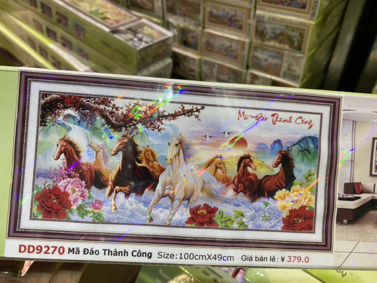 Tranh đính đá mã đáo thành công dd9270 kích thước 100*49 cm