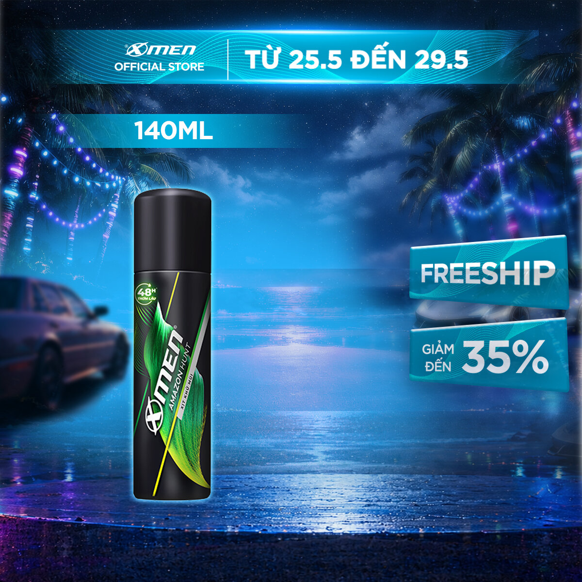 [MỚI] Xịt khử mùi Xmen Amazon Hunt 140ml - Công nghệ mùi hương mới