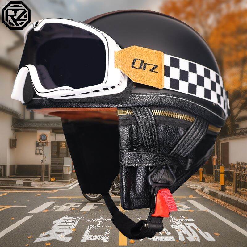 Mũ Bảo Hiểm Xe Máy Điện Cổ Điển ORZ Unisex Half Helmet Mũ Bảo Hiểm Mùa Hè Cho Nữ Mũ Bảo Hiểm Xe Máy