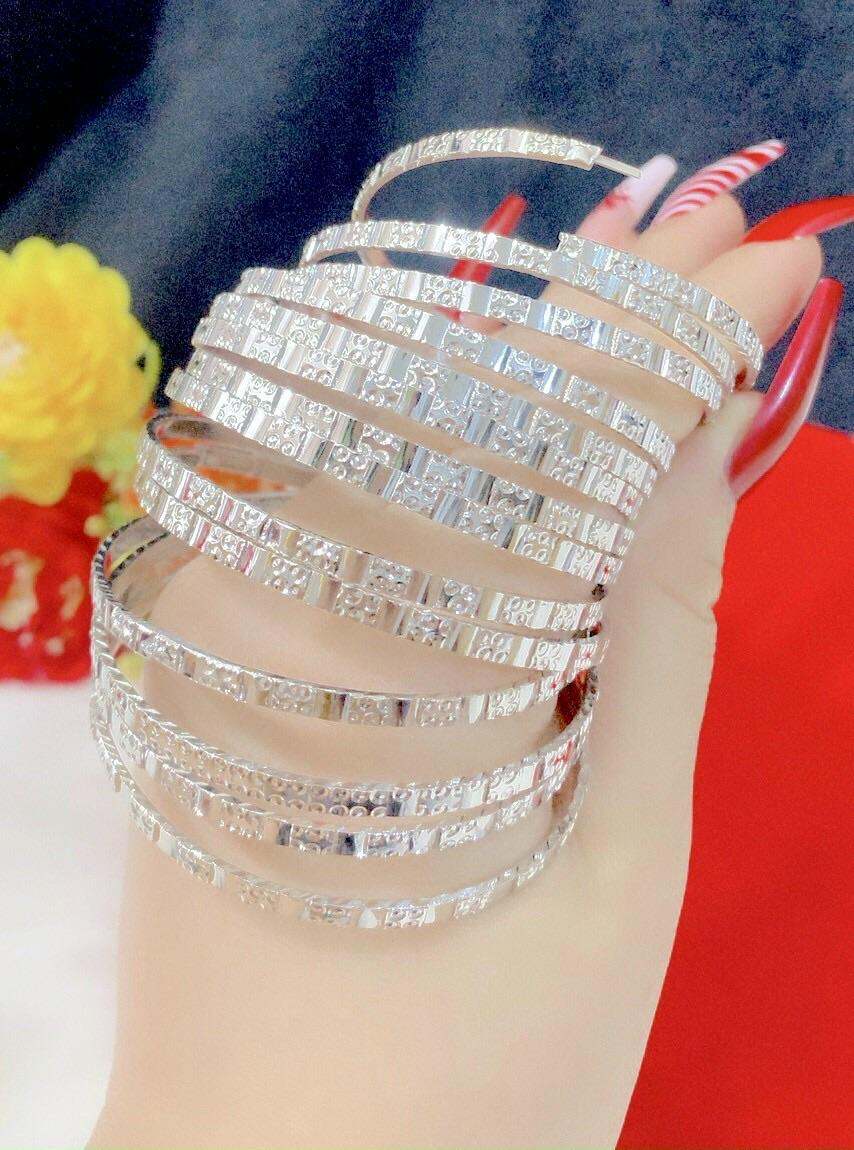 Bộ vòng ximen mạ bạch kim khoá xỏ bộ 7 chiếc mẫu mới về