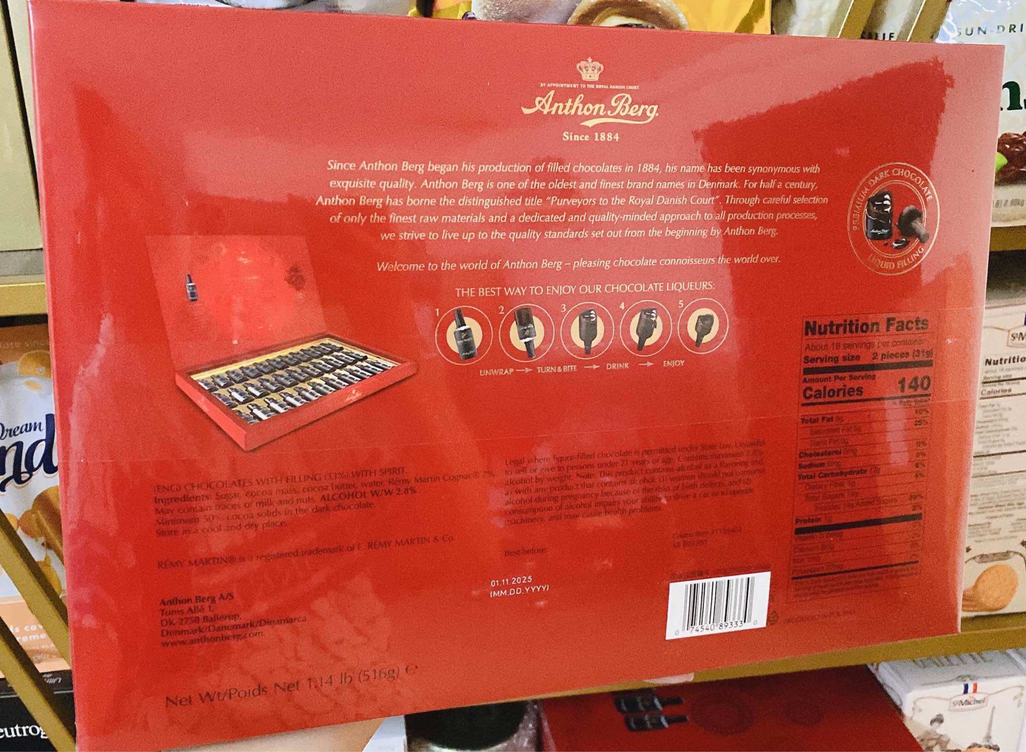 Socola Đen nhân rượu Anthon Berg 33 chai của Mỹ