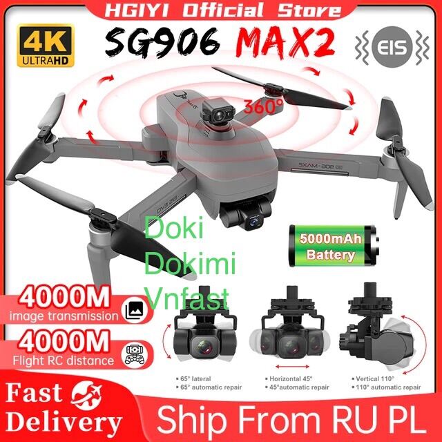 Flycam SG906 MAX2 5000MAH Gimbal 3 Trục 4k Eis chống va chạm