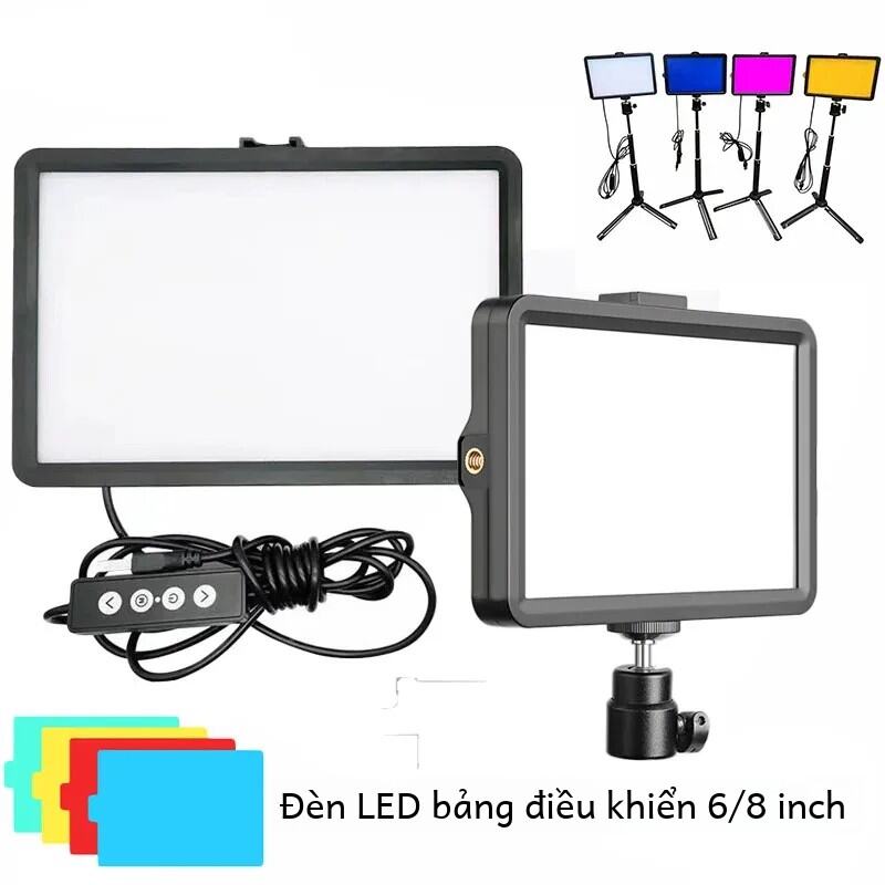 6/8 Inch Video Đèn LED Âm Trần Selfie Lấp Đầy Ánh Sáng Cho Studio Ảnh Live Stream Không Chân Đế Tripod Có Thể Điều Chỉnh Màu Sắc nhiệt Độ 3300-5600 K