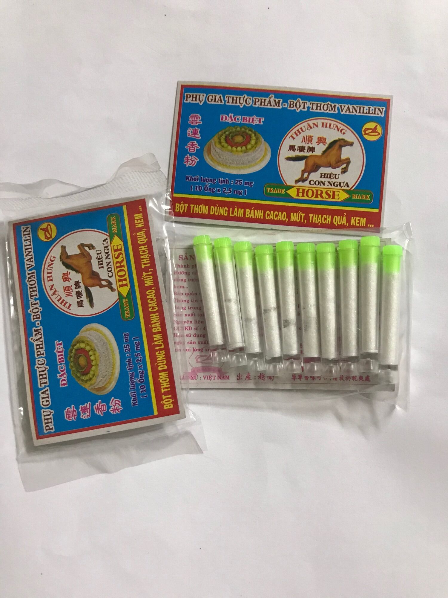 Ống vanillin thơm làm bánh, kem, thạch ( 05 ống vani )