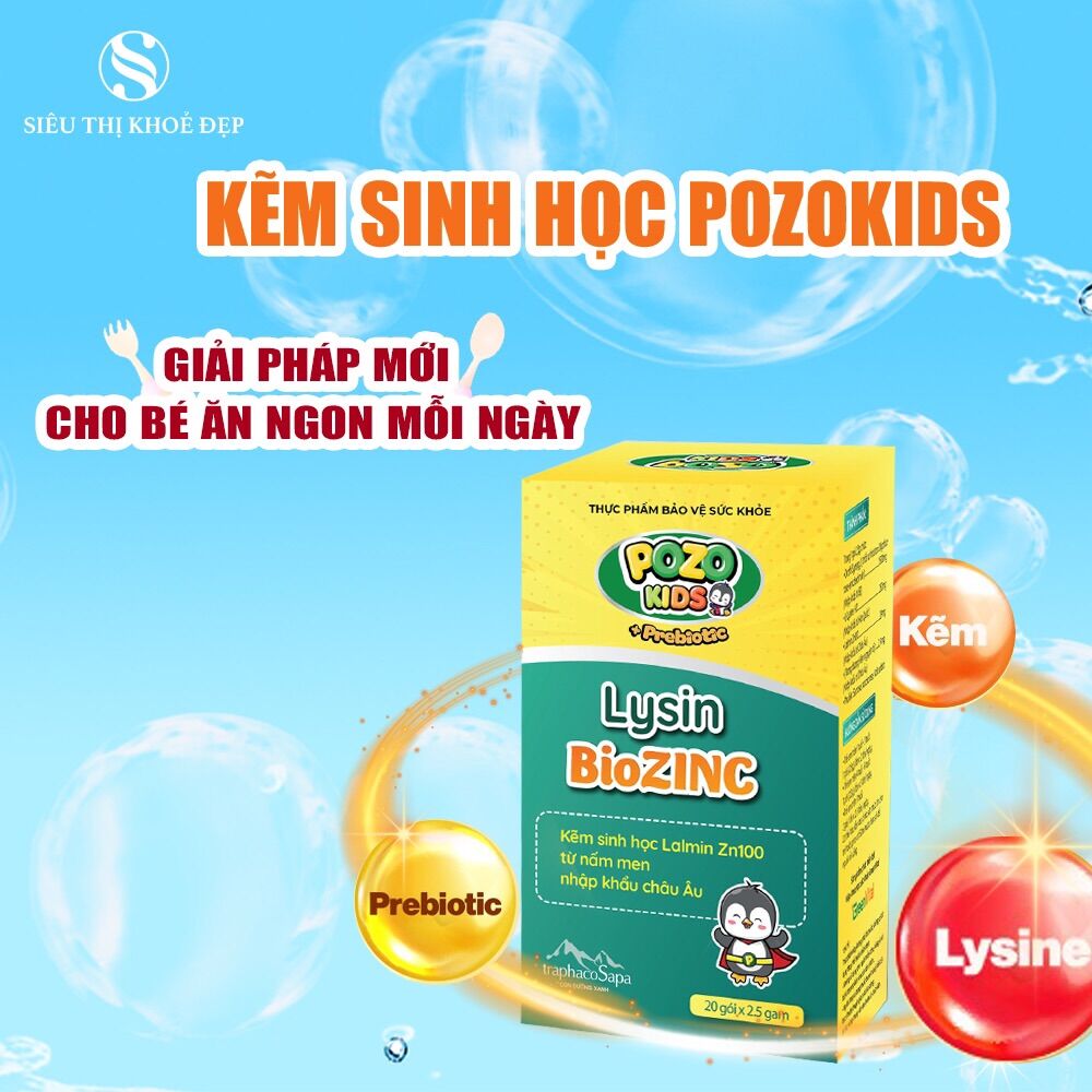 Kẽm sinh học pozo lysin biozinc giúp trẻ ăn ngon tăng đề kháng - health & wellness