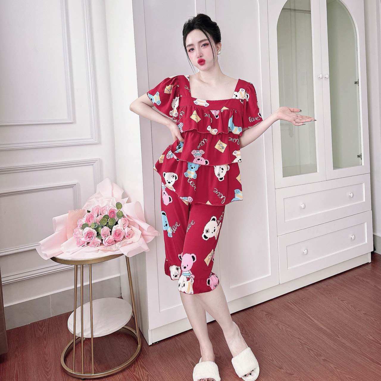 Đồ Bộ Bigsize Lụa Nhật  Cao Cấp - Hàng Chuẩn Size, Chất Mát - Tay ngắn quần lửng