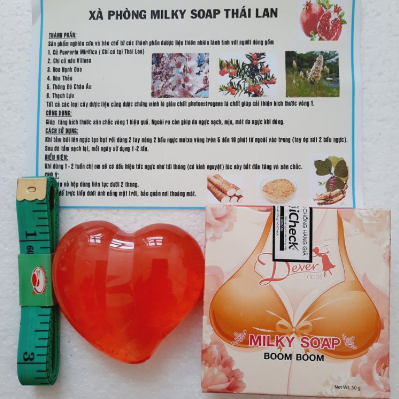 Xà bông tăng vòng 1 Thái Lan Milky soap kèm túi