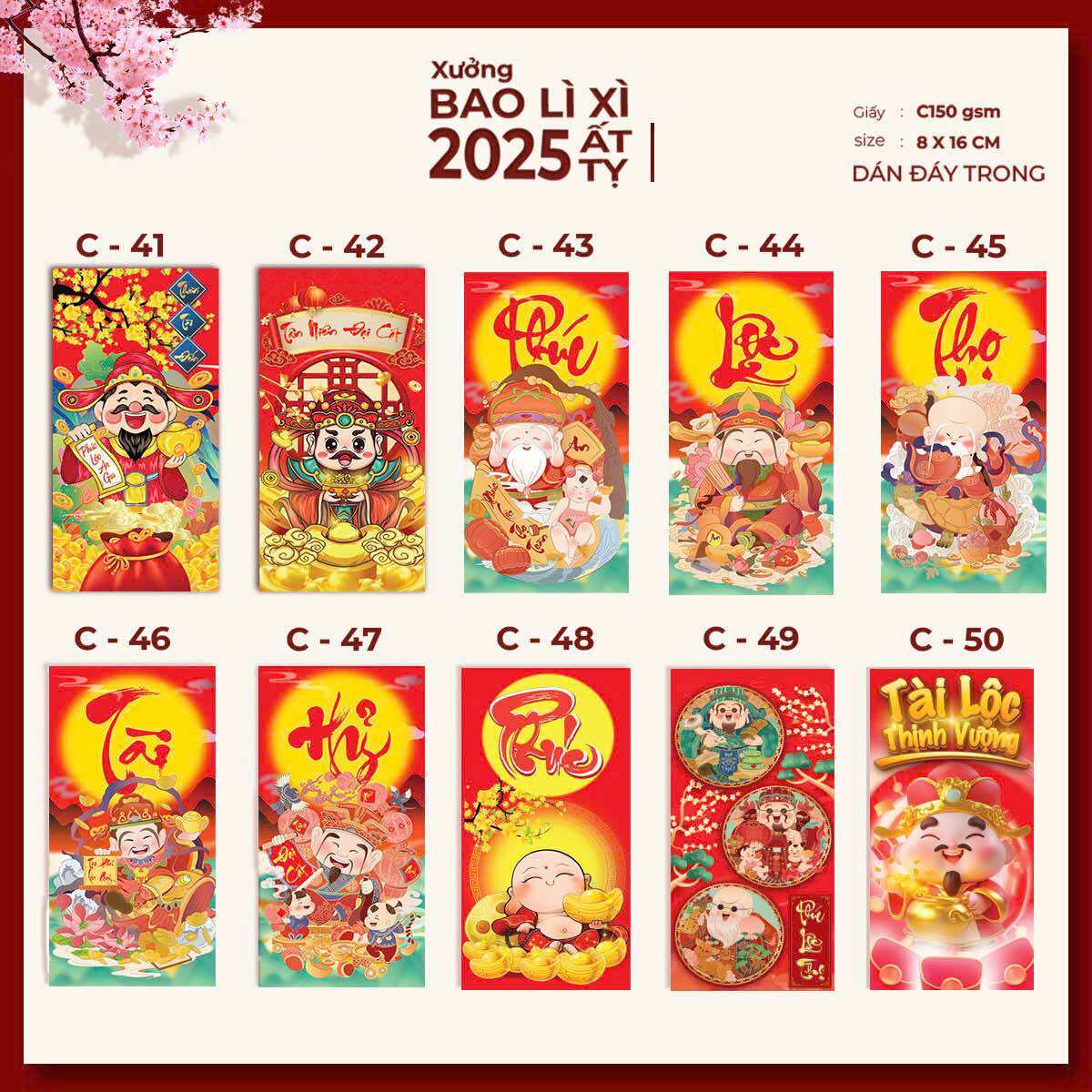 Combo 50 Bao Lì Xì Tết Truyền thống