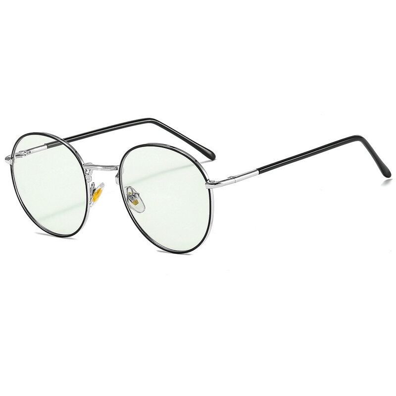 Chống Ánh Sáng Xanh Photochromic Kim Loại Kính Mắt Tròn Gọng Kính Máy Tính Trong Suốt Kính Mát Nữ Và