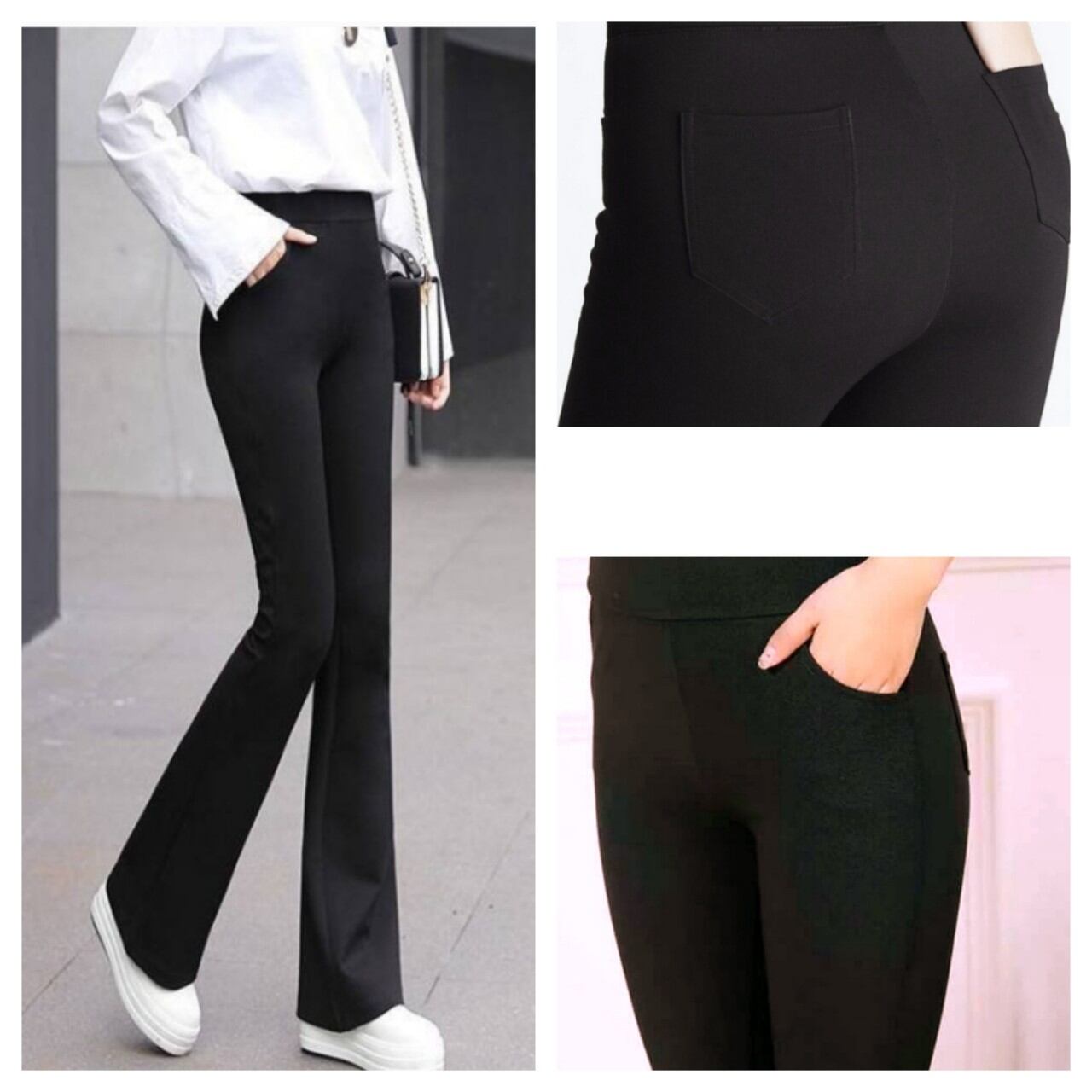 Quần legging loe 4 túi nữ,, quần ôm loe dáng xinh