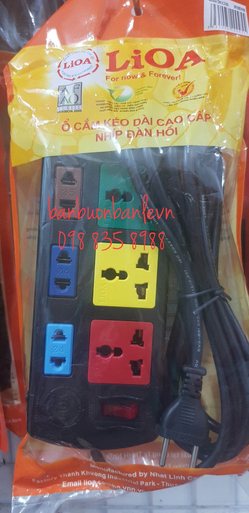 Ổ Cắm LIOA 6 ổ công tắc 3D3S32
