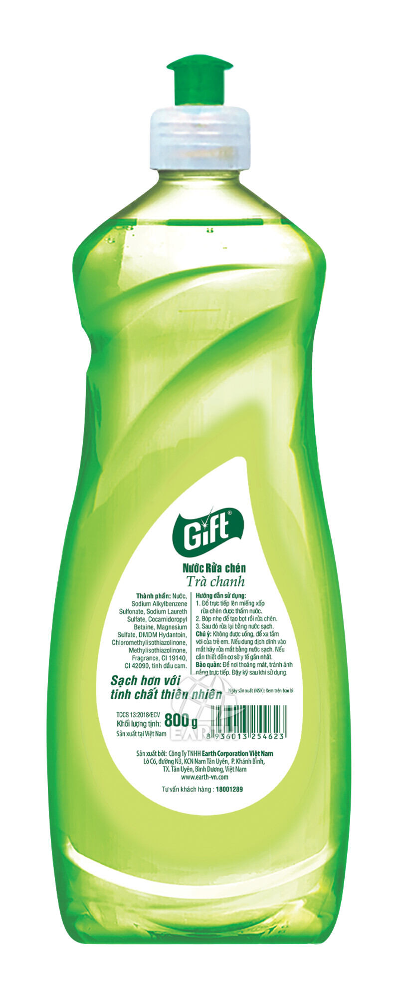 nước rửa chén GIFT can 3kg8 và chai 800g