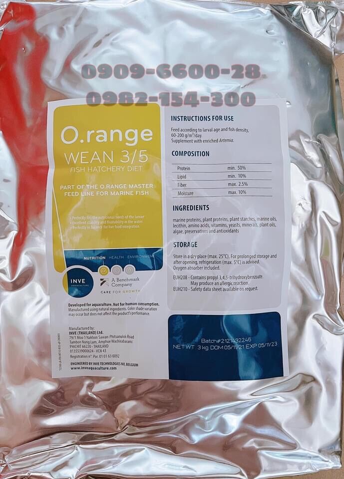 Cám thái inve 3/5, bịch 3kg , thức ăn cá-tôm-tép