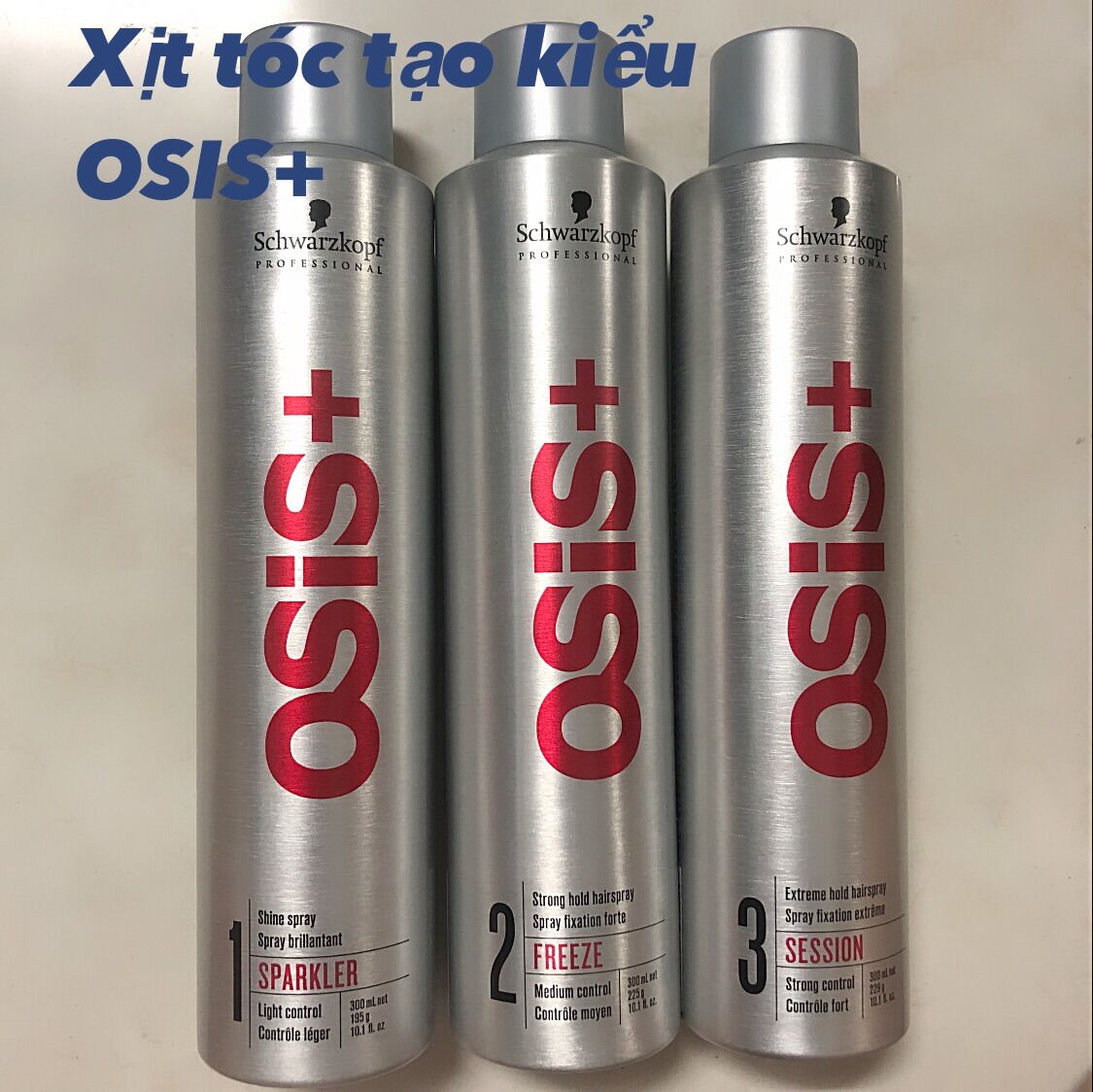 Gôm xịt tóc tạo kiểu Osis+ cao cấp, Osis+1 Sparkler, Osis+2 Freeze, Osis+3 Session 300ml