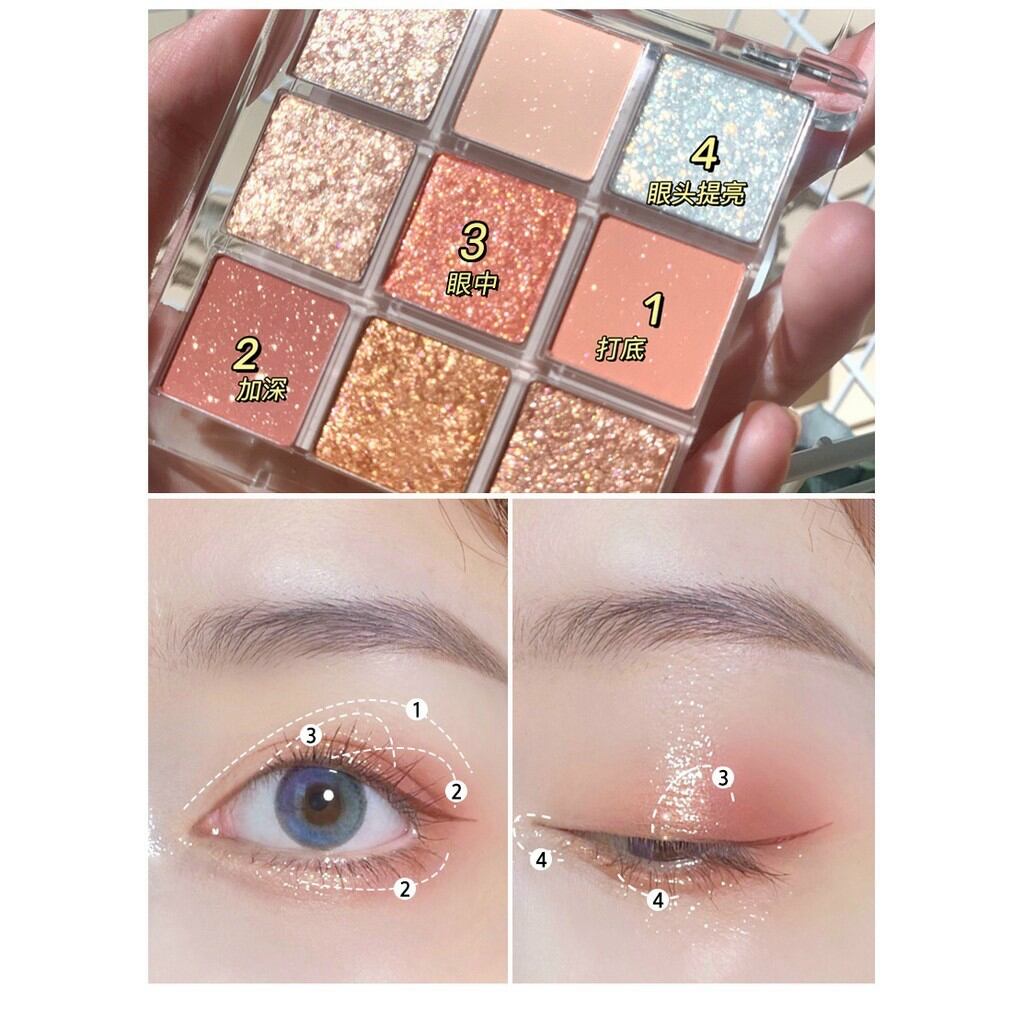 Phấn mắt kim tuyến 9 ô siêu đẹp