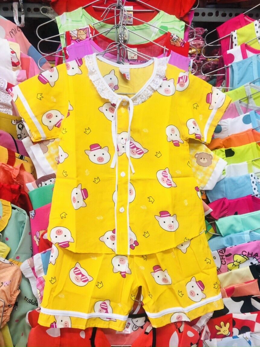 Bộ tay cộc tiểu thư cho bé gái