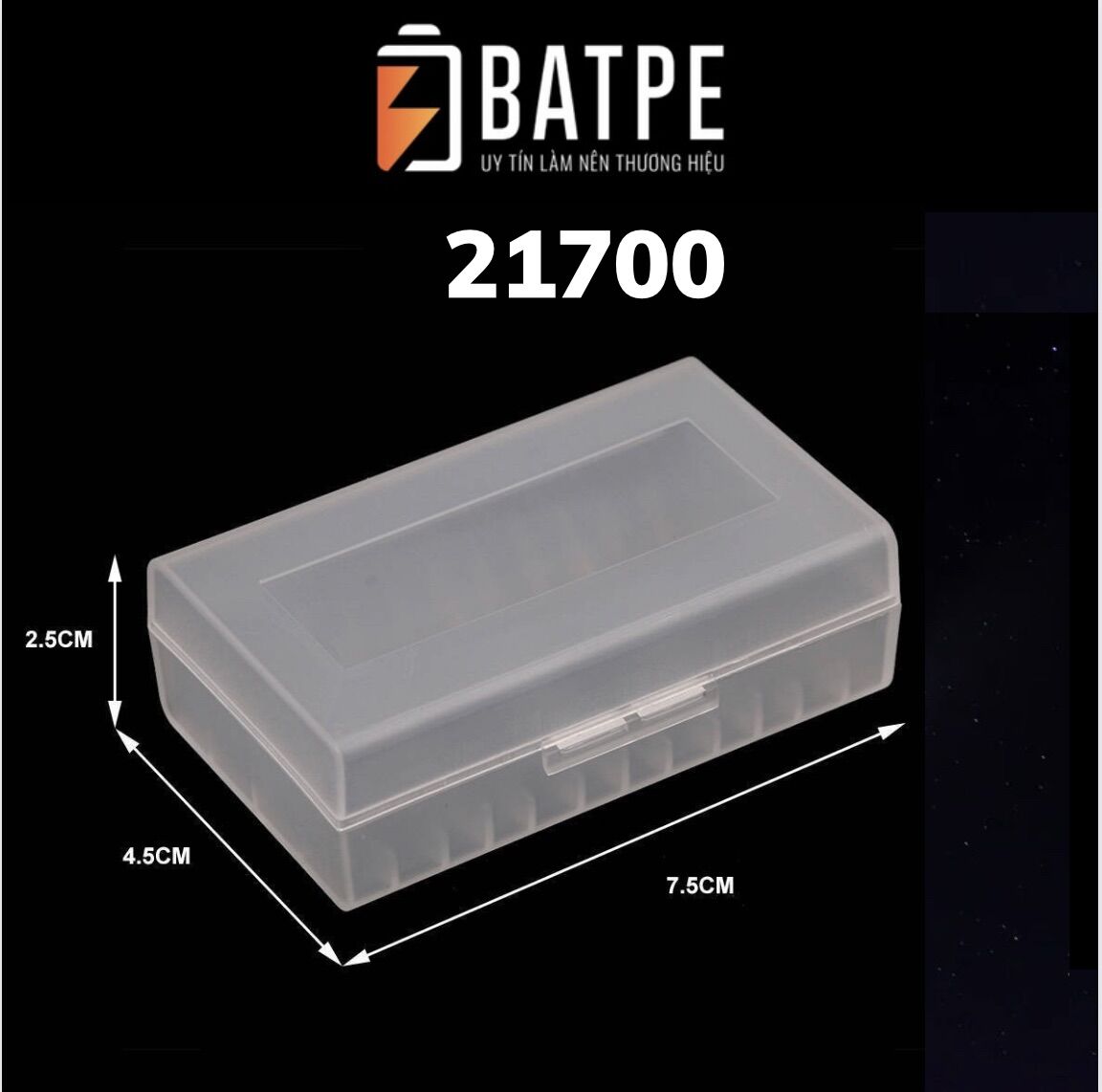 Hộp đựng 2 pin 18650/21700/26650