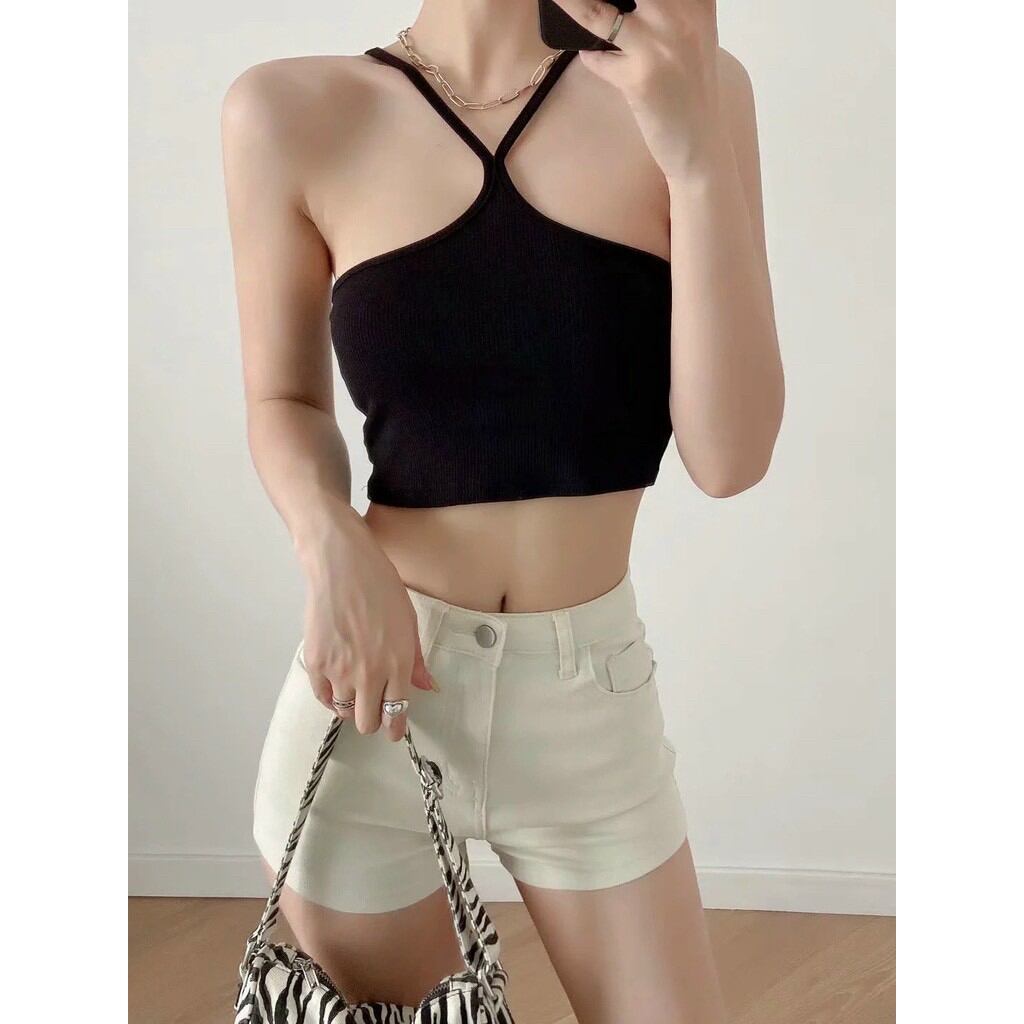 ÁO KIỂU CỔ DÂY YẾM ÁO CROPTOP FORM 45KG(C)
